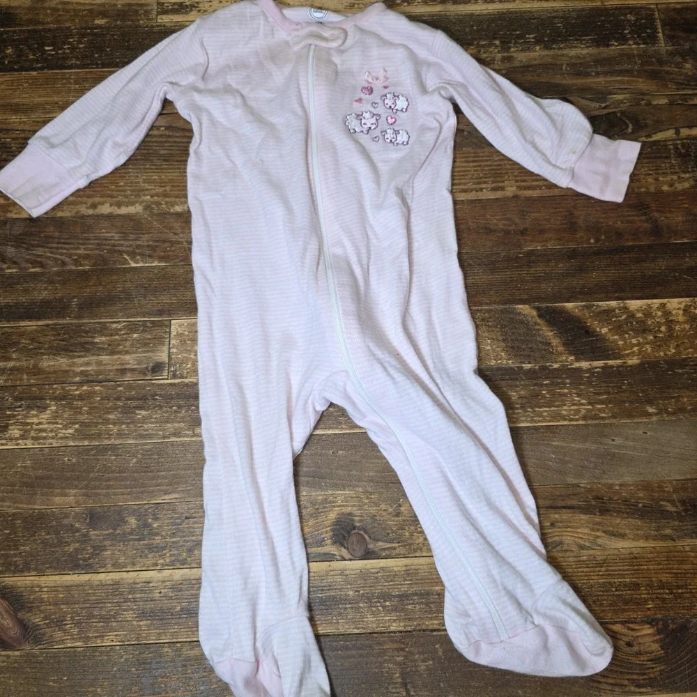 7 Baby Girl 3-6 months Footed Zip Up One Piece Sleeper Pajama Lot  Bundle Infant